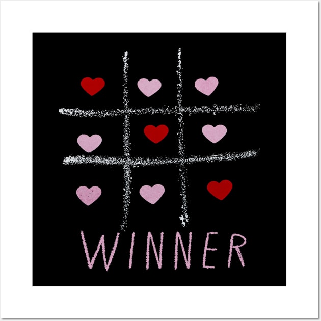 Tic Tac Toe  - love winner valentine Wall Art by HANASUISI